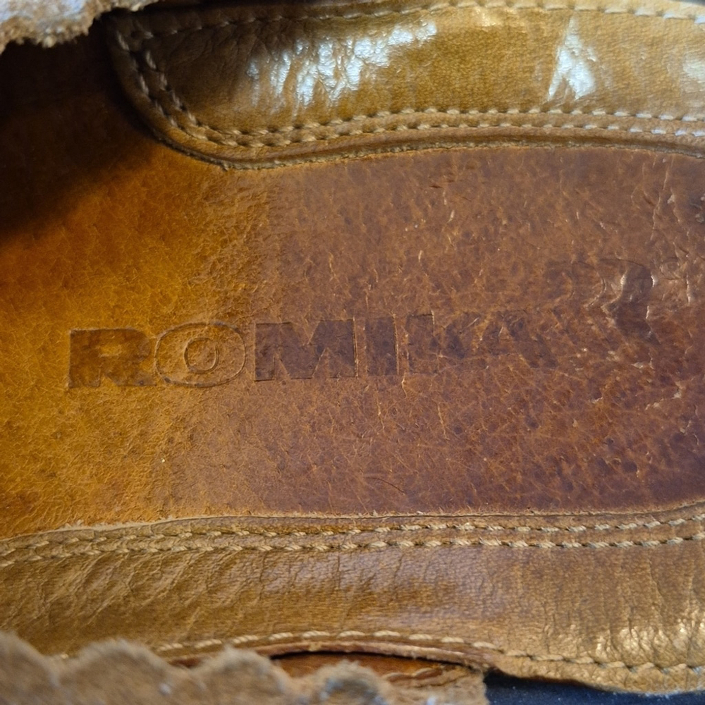 Romika Brown Moccasins Leather Slip-On Comfort (#1687) Vintage Calfhide Sz.7 - Picture 14 of 16